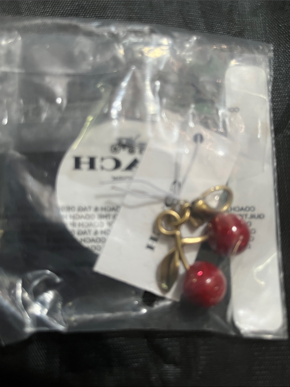 Coach Red Cherry Charm Brass Material